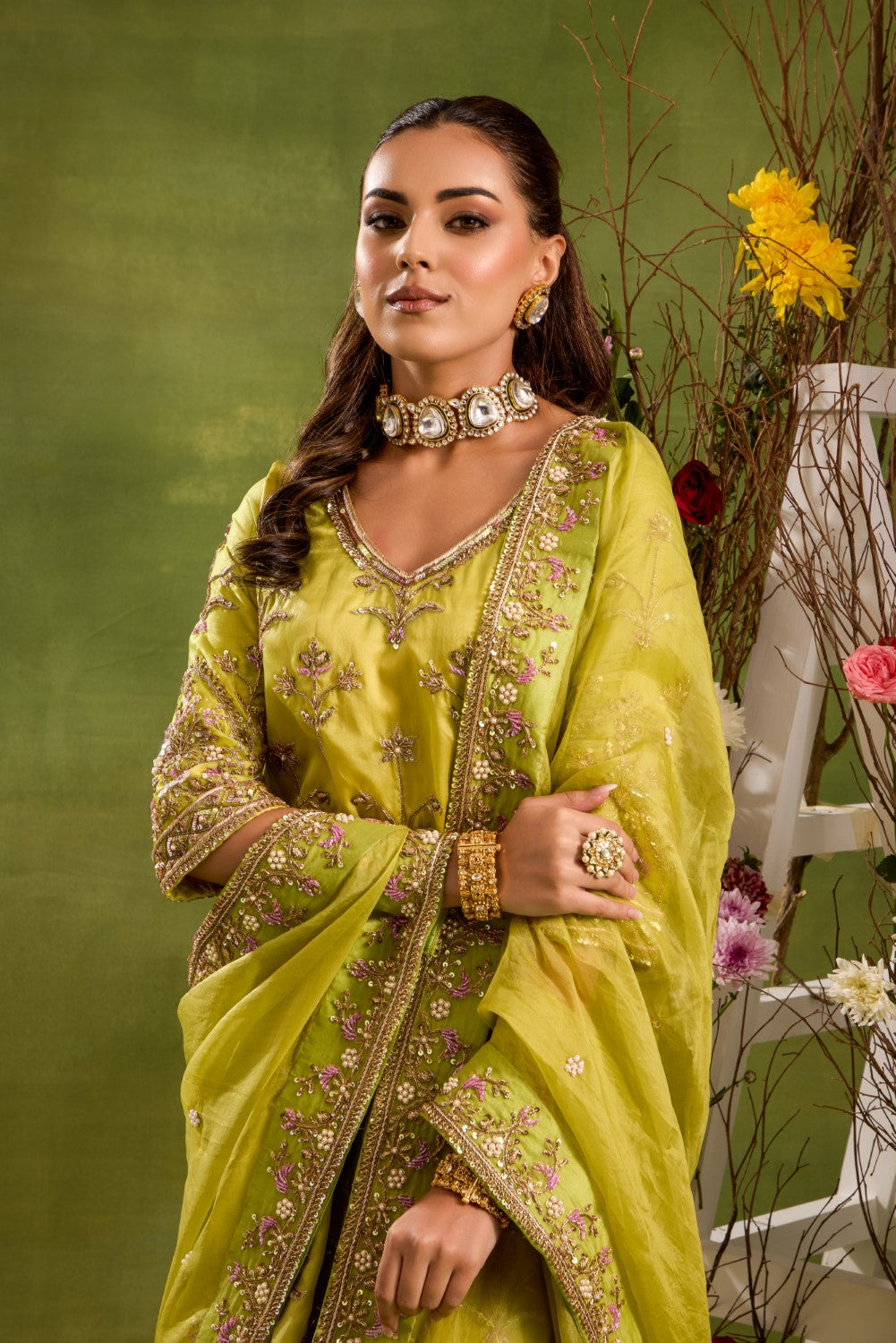 PISTACHIO GREEN GHARARA SUIT