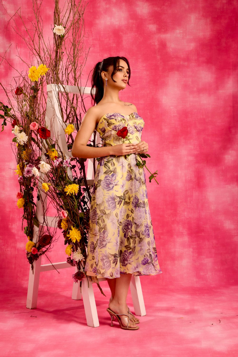 ORGANZA PRINTED DRESS