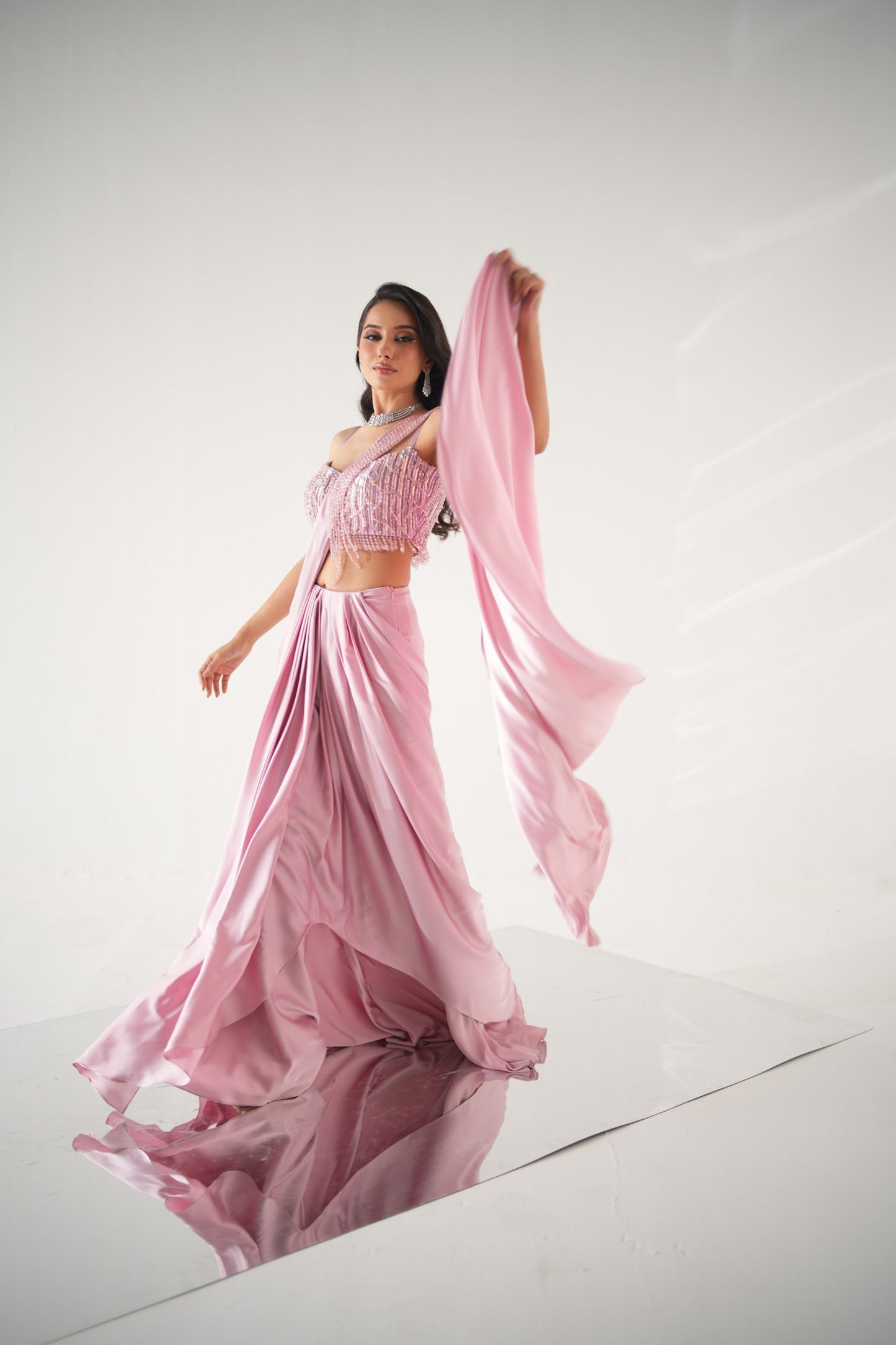 SOFT ROSEATE DRAPE SAREE