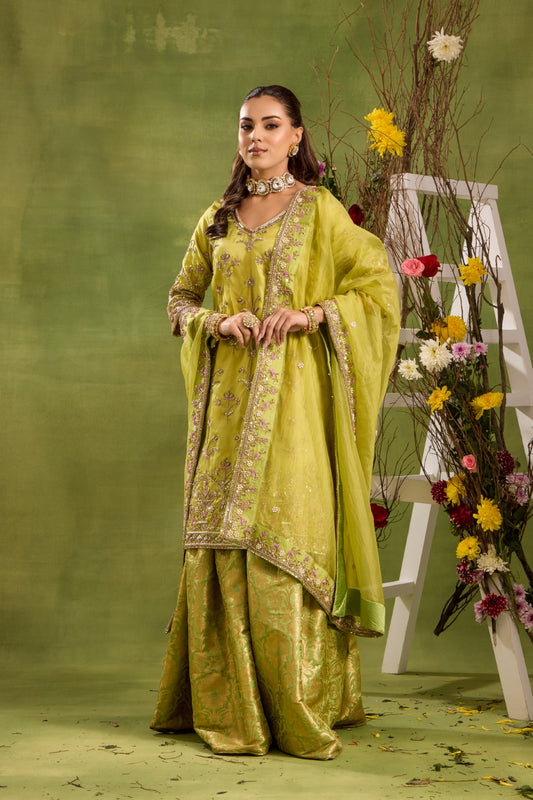 PISTACHIO GREEN GHARARA SUIT