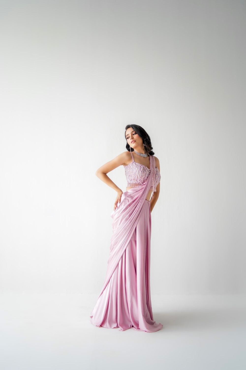 SOFT ROSEATE DRAPE SAREE