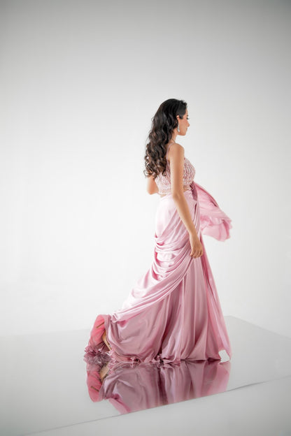 SOFT ROSEATE DRAPE SAREE