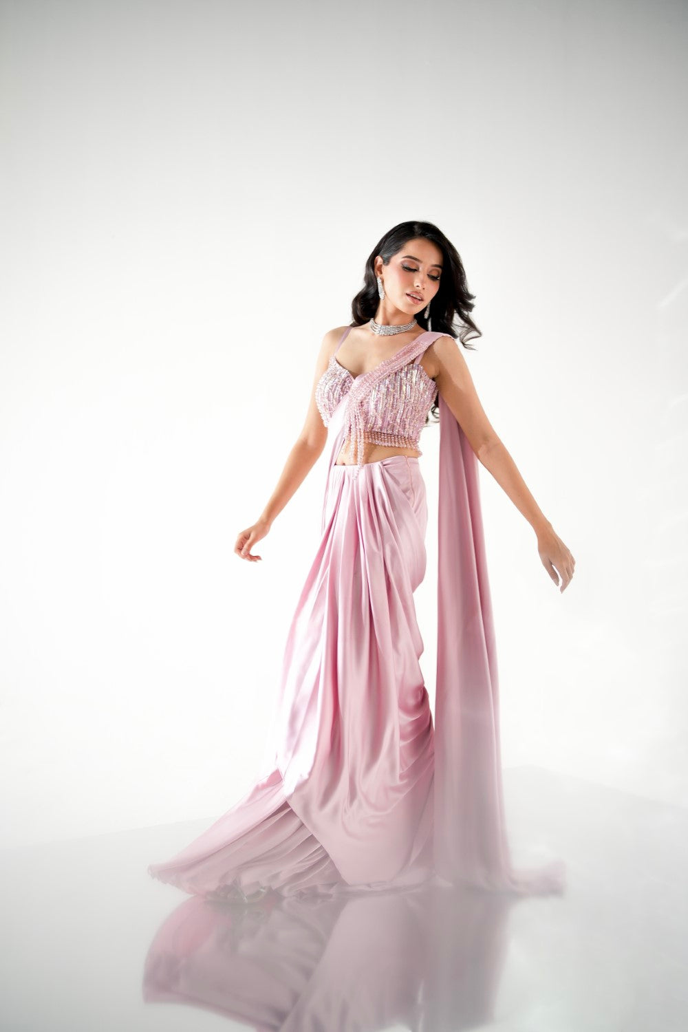 SOFT ROSEATE DRAPE SAREE