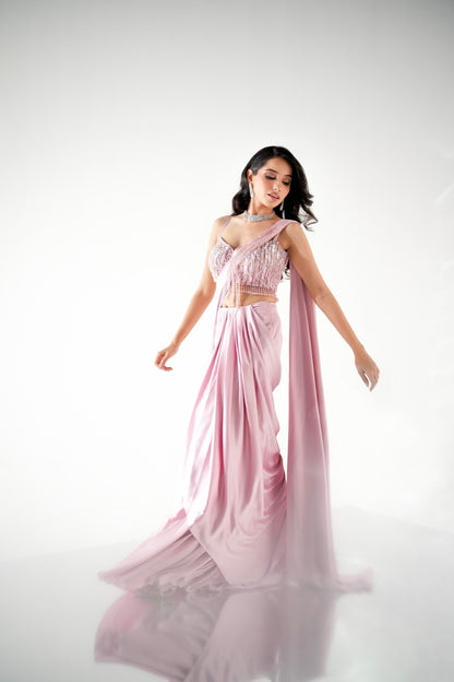 SOFT ROSEATE DRAPE SAREE