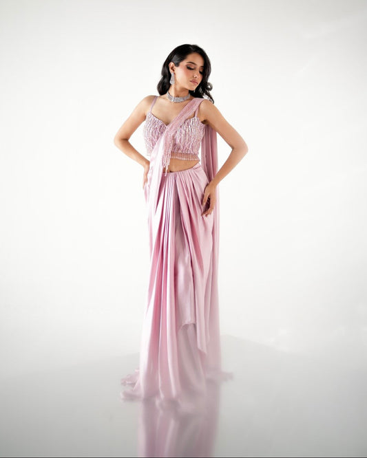 SOFT ROSEATE DRAPE SAREE