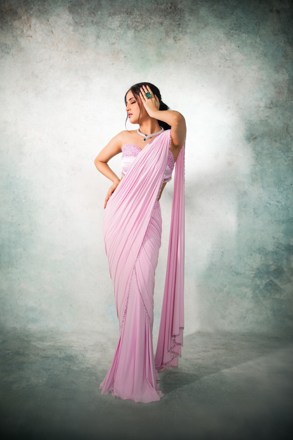 ROSY LILAC PRE-DRAPED SAREE