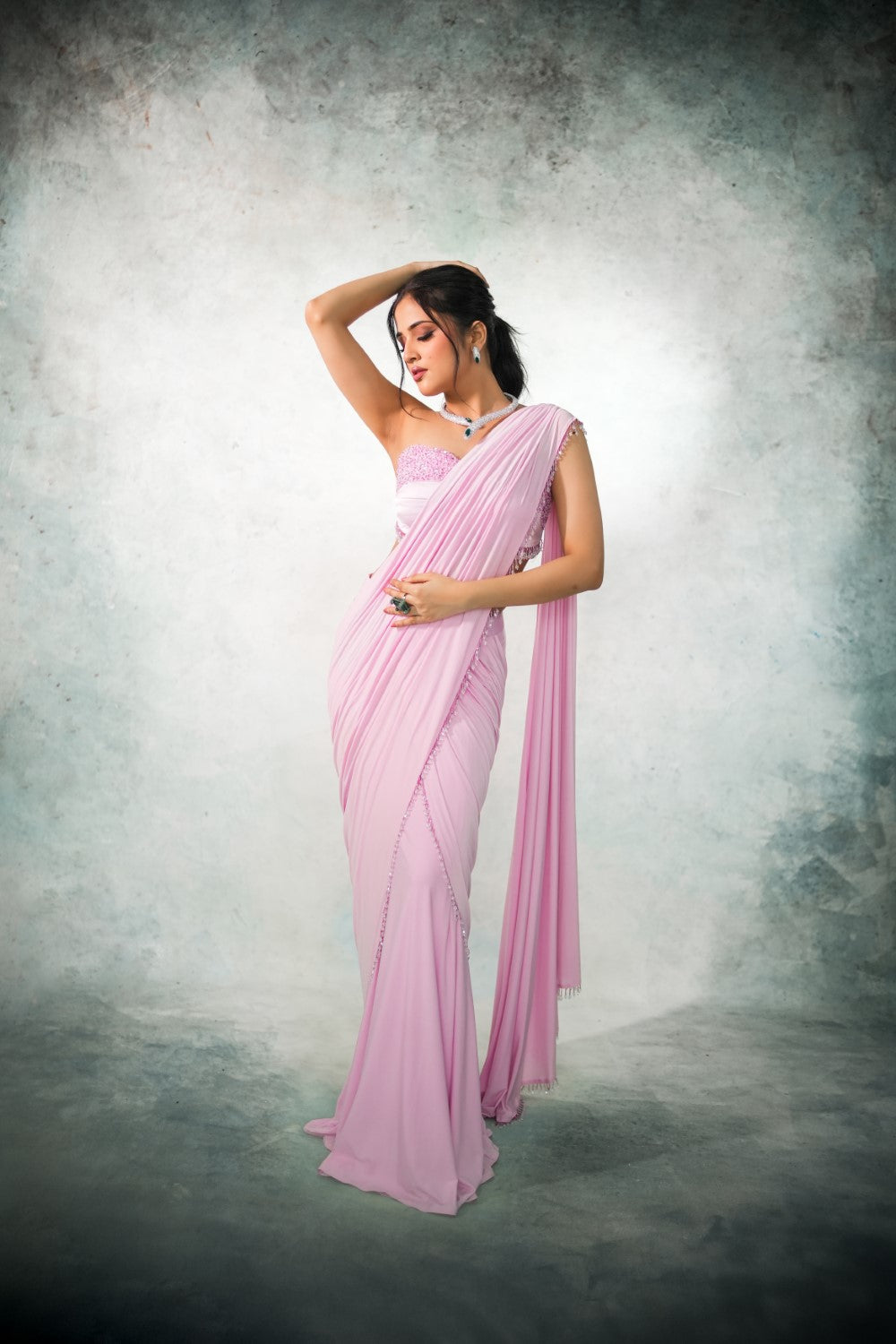 ROSY LILAC PRE-DRAPED SAREE