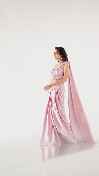 SOFT ROSEATE DRAPE SAREE