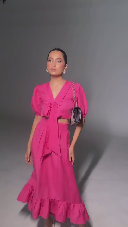 LINEN BLEND PINK SET -