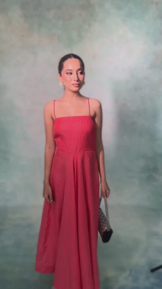 ORANGE LINEN DRESS -